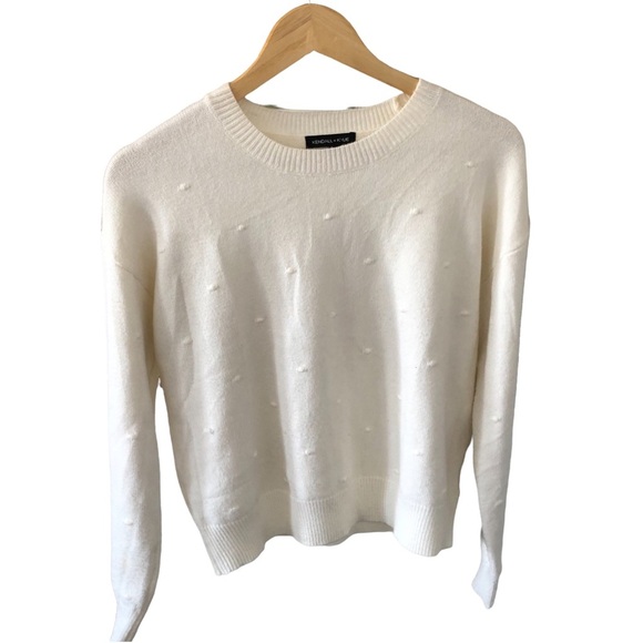 Kendall + Kylie Soft Cream Pullover Sweater Pompom embellishment - Picture 1 of 5